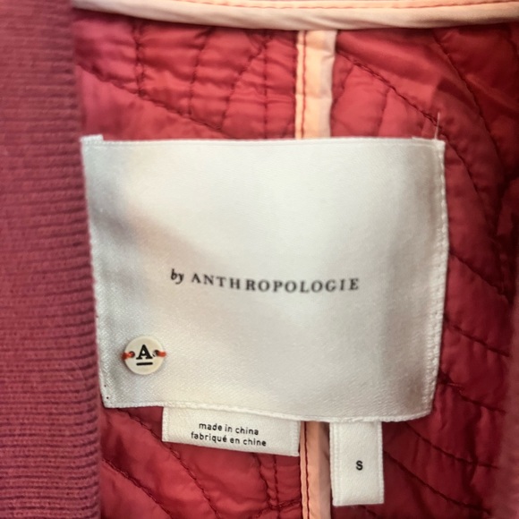 Anthropologie Quilted Pink Bomber Jacket - Picture 3 of 5